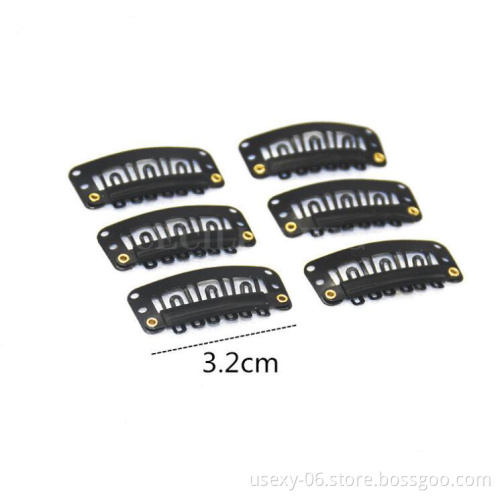 Wholesale Cheap Price Metal Clips For Hair Extension Hairpieces Snap-Comb Wig Clips With Rubber